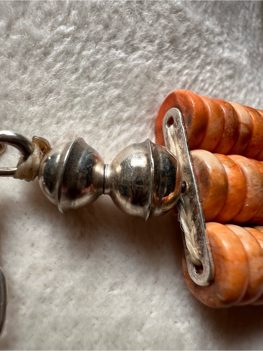 Three Strand Spiny Oyster Turquoise Mosaic Inlay Bib Necklace Delbert Crespin - Picture 7 of 11